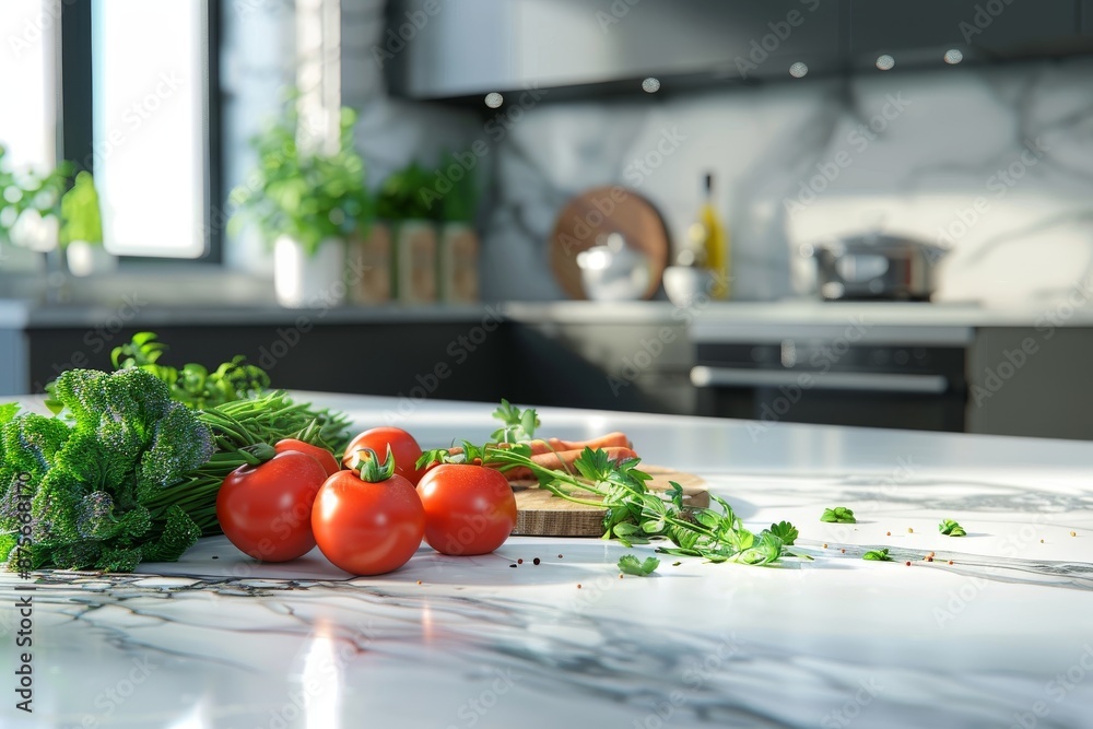 Fresh Produce in a Modern Kitchen Fresh Produce in a Modern Kitchen