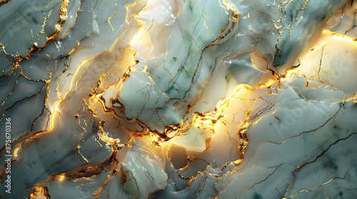 Otherworldly marble texture with cracked resin emissive magic photo