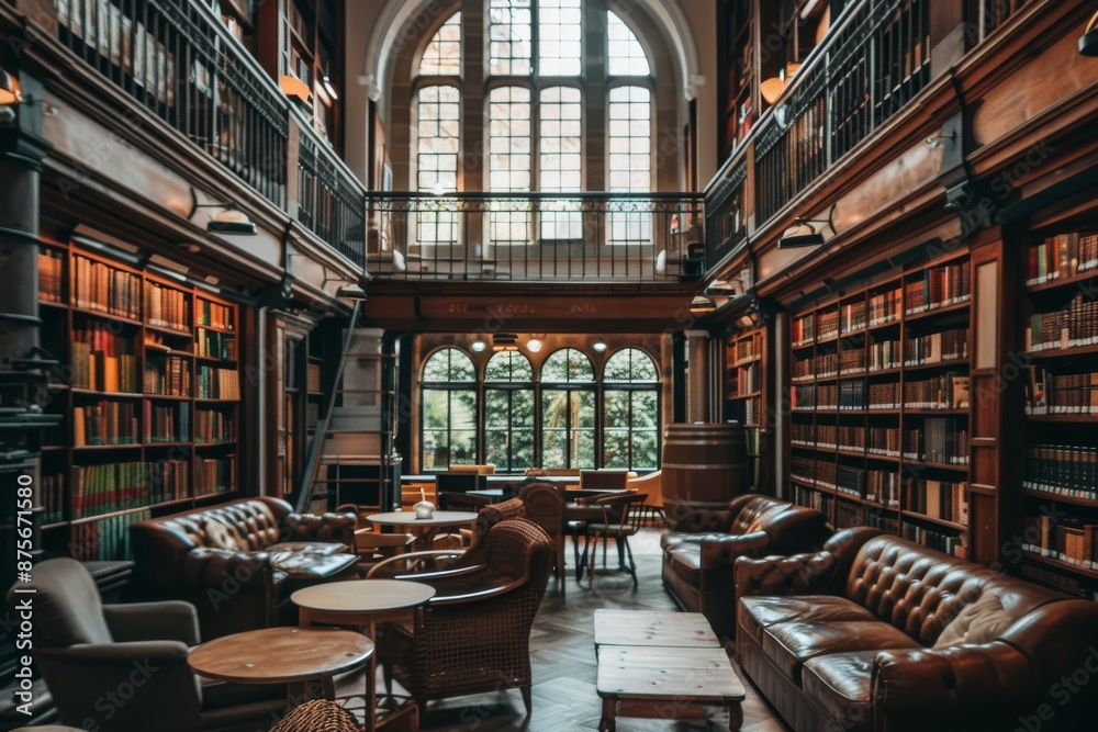 A Grand Reading Room in a Historic Library A Grand Reading Room in a Historic Library