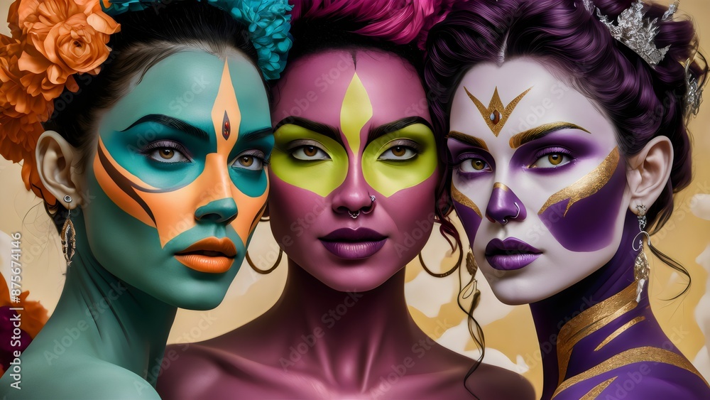 Bold and Beautiful: Conceptual Art with Vibrant Face Paints Bold and Beautiful: Conceptual Art with Vibrant Face Paints