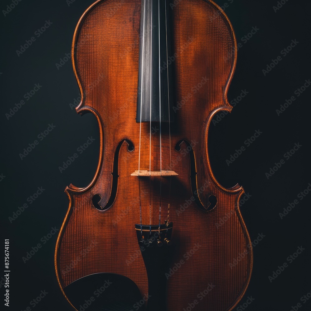 violin on dark background. generative ai violin on dark background. generative ai