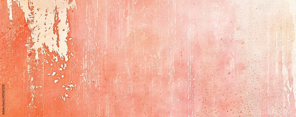 Fototapeta premium Gradient background with a soft grainy texture transitioning from coral pink to light peach evoking a gentle calming feel