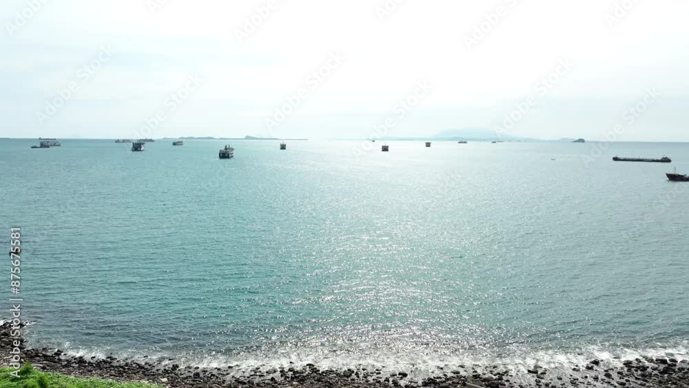 open sea landscape view with ships open sea landscape view with ships