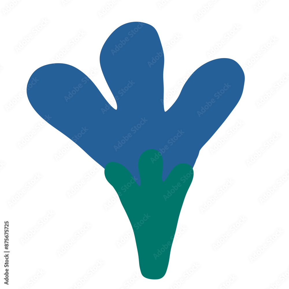 Obraz premium Blue flower abstract drawing 
