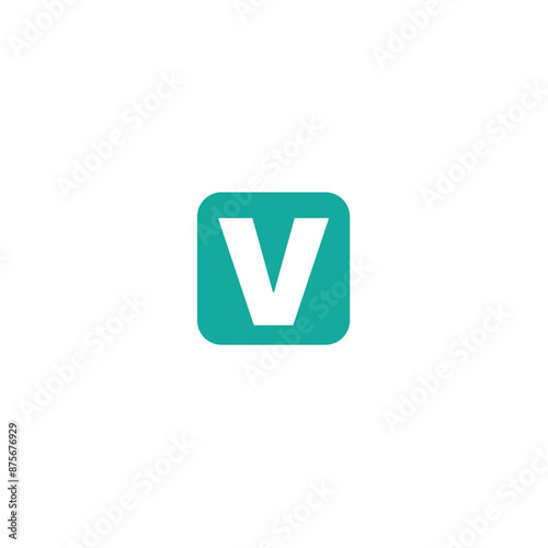 Free Download initial V logo teal color vector - GFXLoad