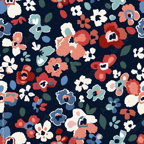 Nature-Inspired Floral Grid for Home Decor and Textile
