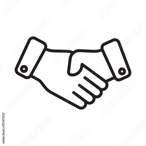 Agreement outline icon. Business deal contract agreement vector icon. Handshake vector illustration image