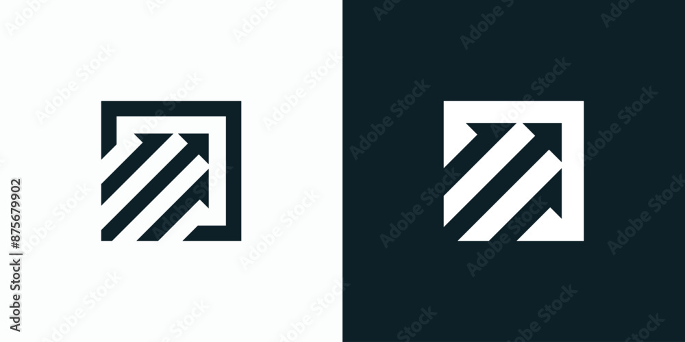 Three growth arrows vector logo design with modern, simple, clean and abstract style. Three growth arrows vector logo design with modern, simple, clean and abstract style.