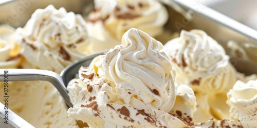 Irresistible Creamy Delight: A Decadent Scoop of Soft and Tasty Ice Cream for Ultimate Indulgence. photo