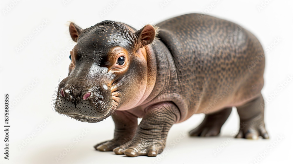 A Close-Up Portrait of a Baby Hippopotamus A Close-Up Portrait of a Baby Hippopotamus