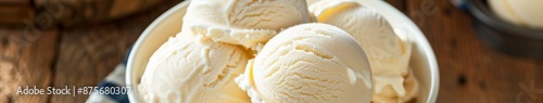 Irresistible Creamy Delight: A Decadent Scoop of Soft and Tasty Ice Cream for Ultimate Indulgence. photo