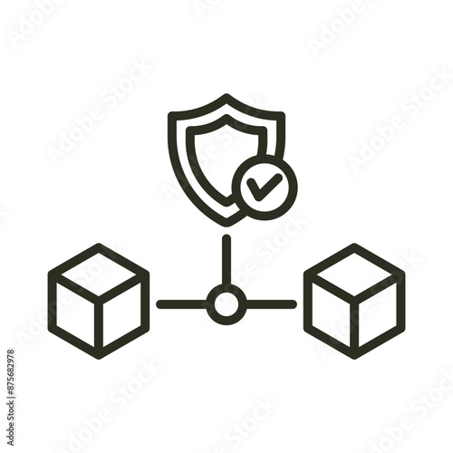 Blockchain network outline icon. Cryptocurrency system vector icon illustration image