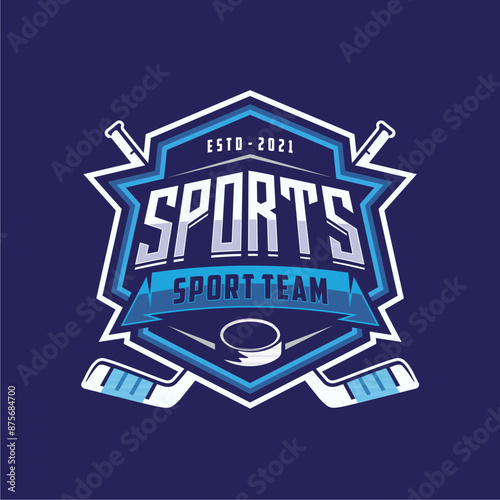 Hockey tournament logo in modern minimalist style