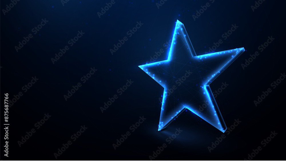 Star logo, Icon. Glowing wireframe, linear, line and mesh illustration vector Star logo, Icon. Glowing wireframe, linear, line and mesh illustration vector