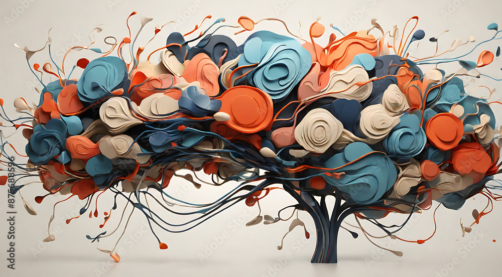 Abstract Abilities An abstract illustration of neuroplasticity, showing the brain's ...