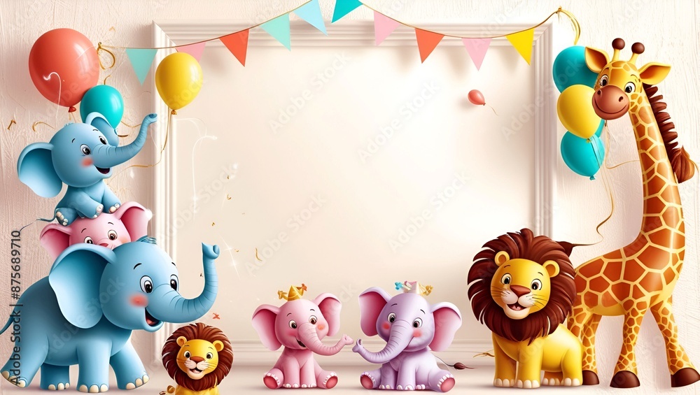 Fototapeta premium Kids Copy Space Background with Flame Elements
