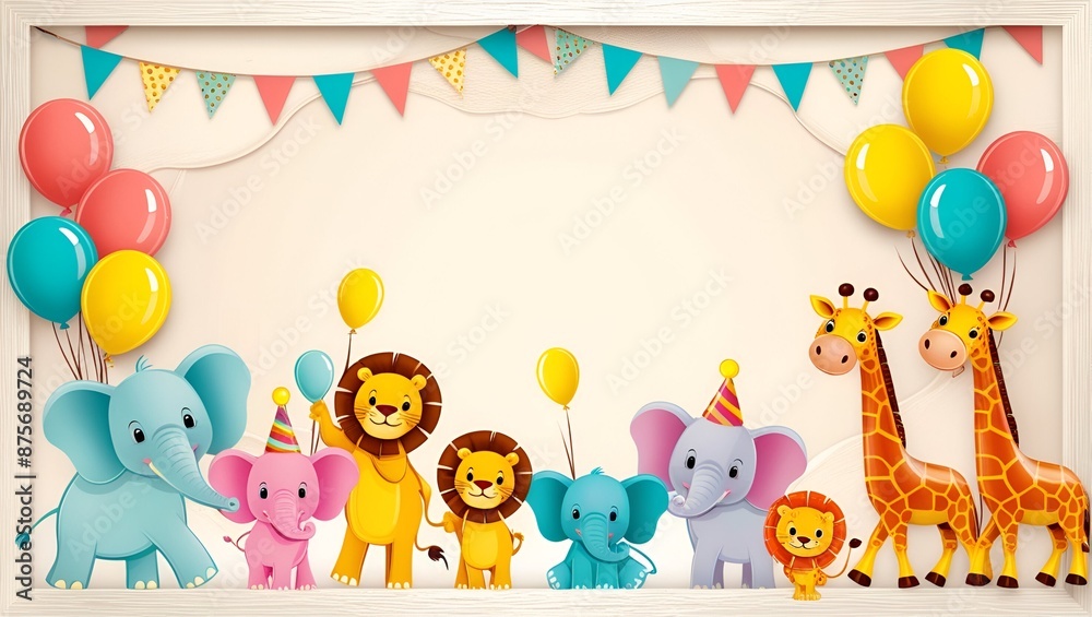 Obraz premium Kids Copy Space Background with Flame Elements