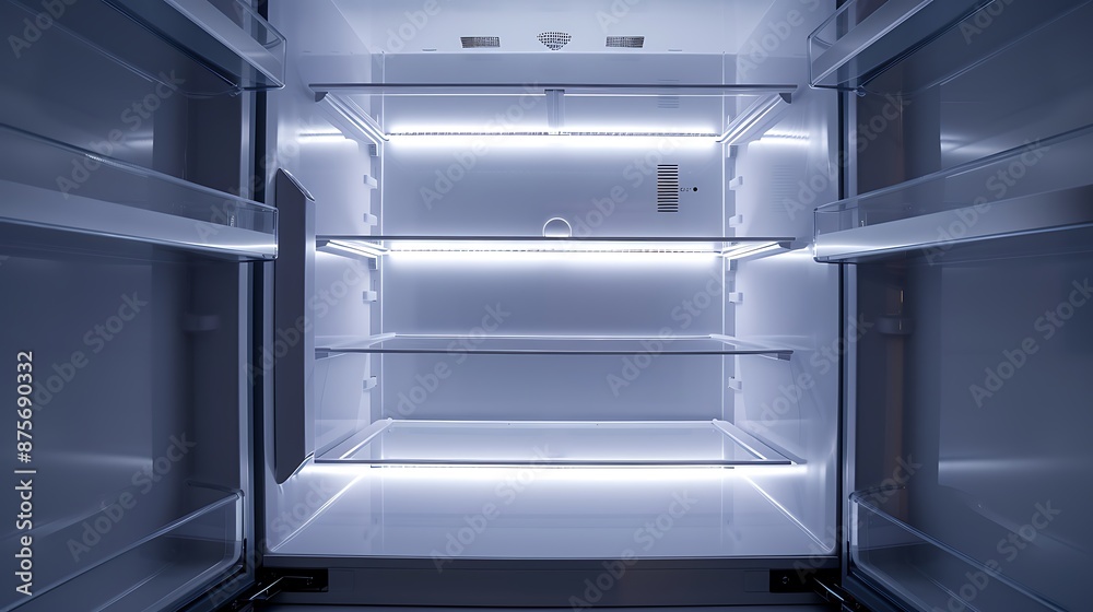 Empty Refrigerator with LED Lighting Empty Refrigerator with LED Lighting