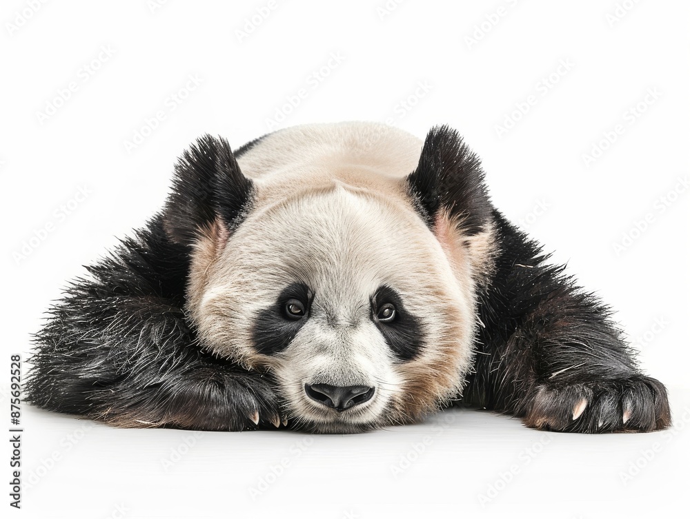 Obraz premium a Giant Panda lying down and resting 