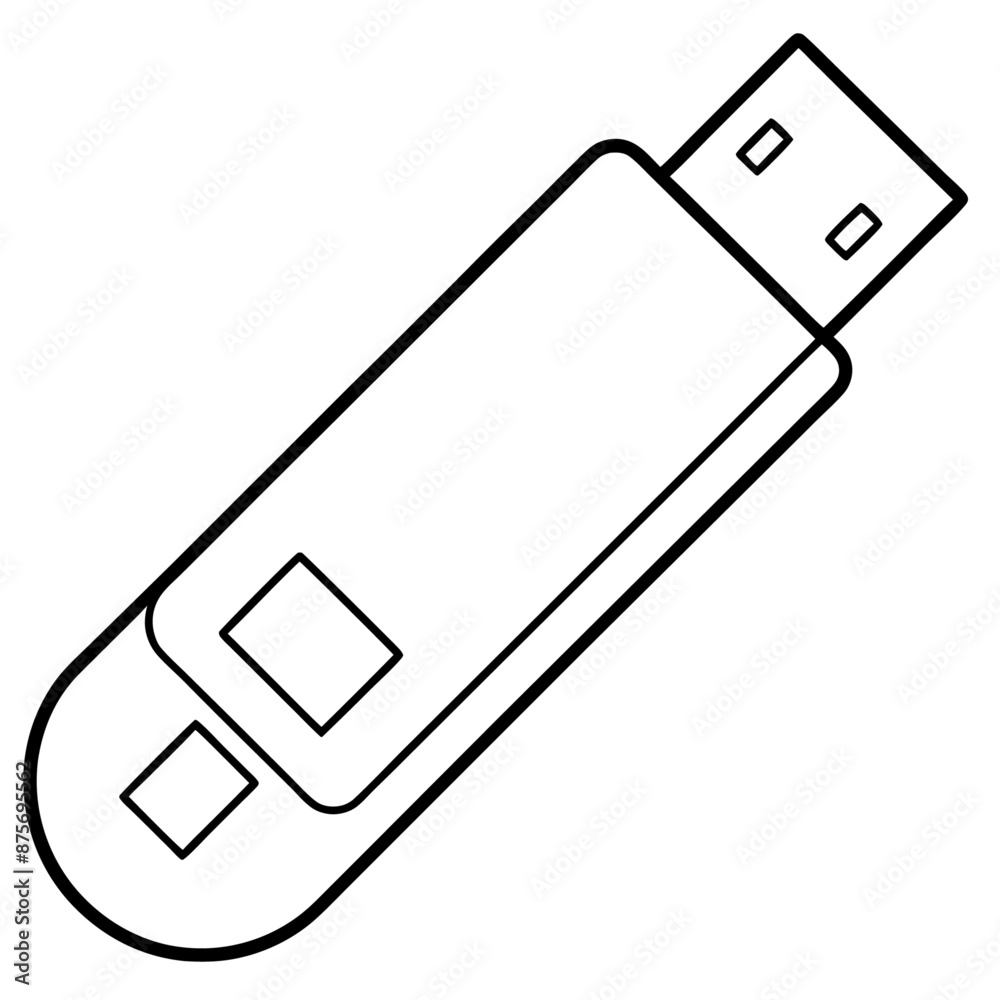 usb outline coloring book page line art illustration digital drawing usb outline coloring book page line art illustration digital drawing