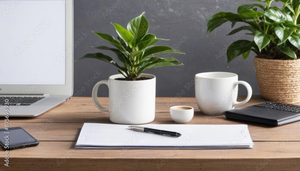 with background coffee mug desk office plant desk empty workspace table book wooden available wall desktop with background coffee mug desk office plant desk empty workspace table book wooden available wall desktop