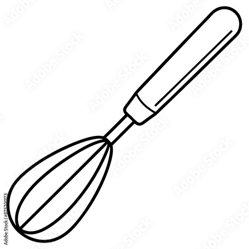 whisk outline coloring book page line art illustration digital drawing