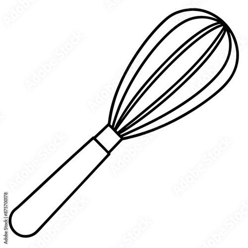 whisk outline coloring book page line art illustration digital drawing