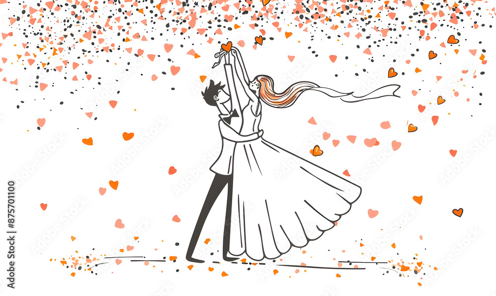 Obraz premium wedding card cartoon illustrator