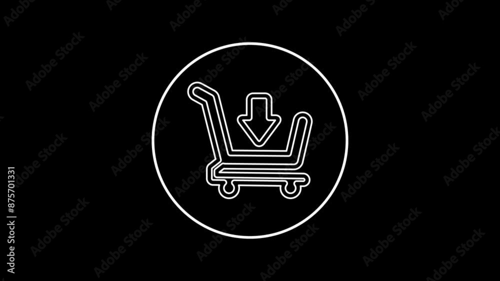 Animated of shopping basket with arrow down line icon. Buy Icon or shopping cart line animation Animated of shopping basket with arrow down line icon. Buy Icon or shopping cart line animation