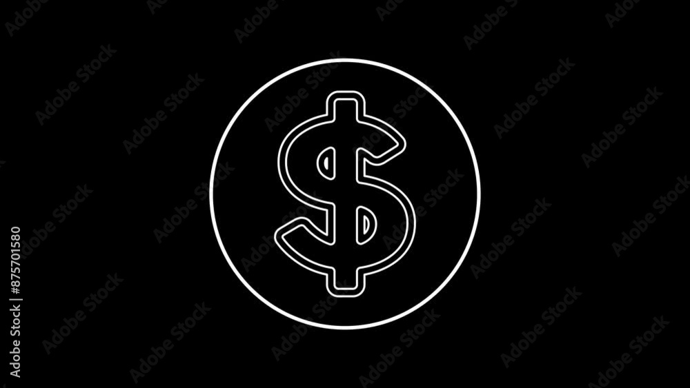 Dollar sign icon line animation Dollar sign icon line animation