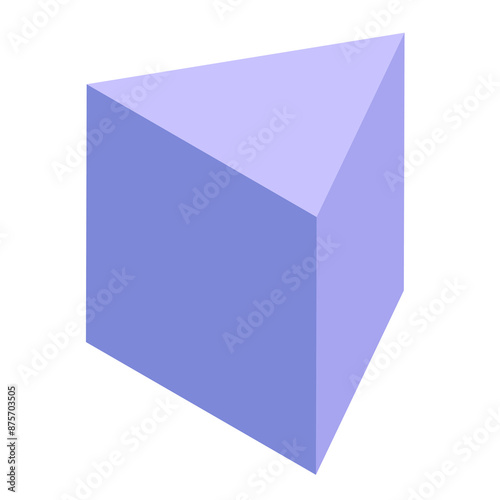 Triangular prism vector clip art illustration, blue triangle prism basic 3d geometric shape isolated on white background, gambar prisma segi tiga bangun ruang tiga dimensi