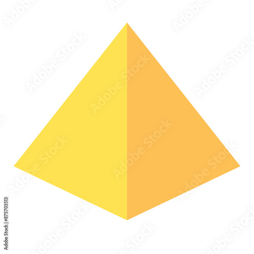 Triangle pyramid vector clip art illustration, triangular pyramid basic 3d geometric shape isolated on white background, gambar limas segi tiga bangun ruang tiga dimensi
