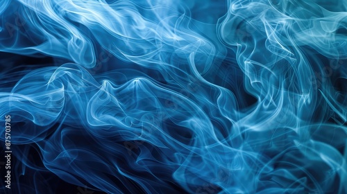 Dense Blue-Cyan Liquid Smoky Abstract Foggy Background  , Blue abstract glowing wave , Movement of abstract smoke , Texture smoke on a background , creating a hazy and mysterious atmosphere  © PX Studio