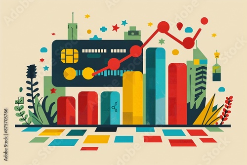 Abstract Illustration of Financial Growth and Technology
