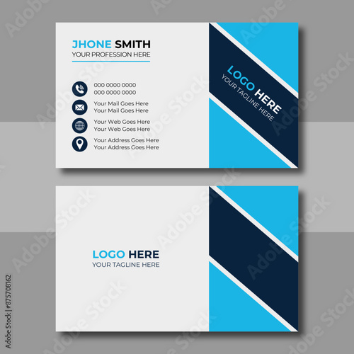 Double-sided creative unique business card vector design template. Business card for corporate business and personal use. Vector illustration design, Print ready,
