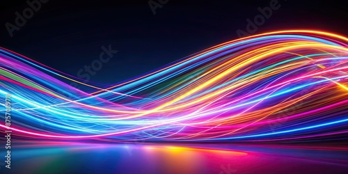 Abstract light trails in motion blur creating a vibrant and dynamic visual effect, abstract, light, trails, motion blur