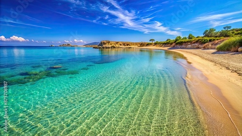 Fototapeta Naklejka Na Ścianę i Meble -  Beautiful beach in Ginosa Marina with crystal clear waters and golden sand, beach, Ginosa Marina, Taranto, Puglia