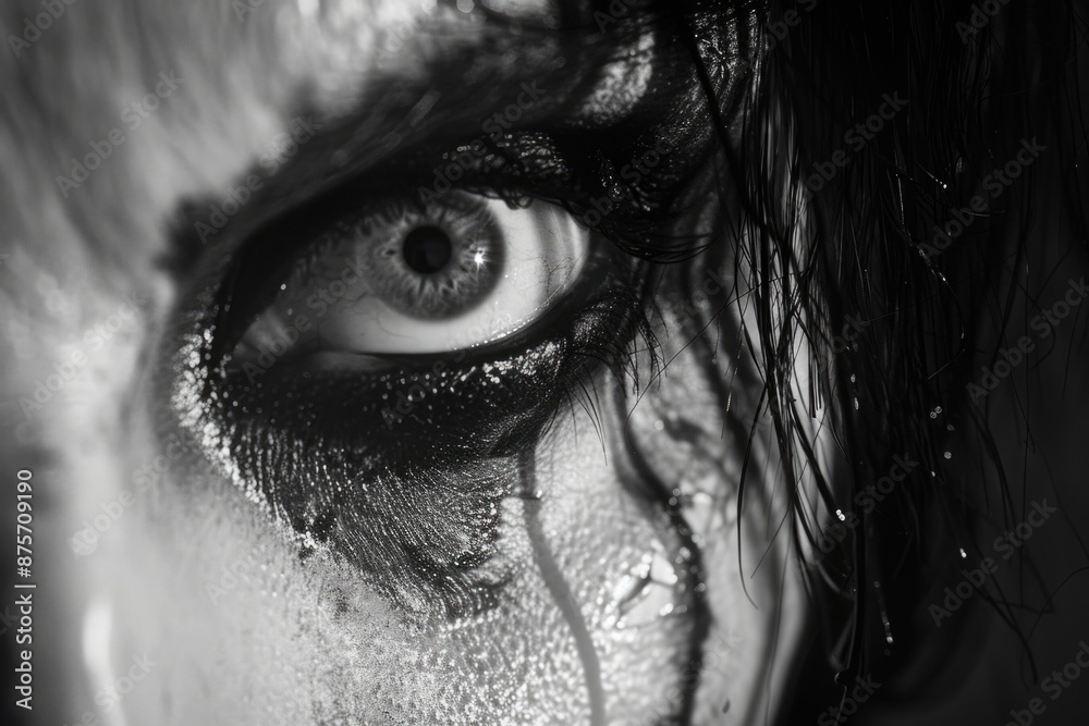 Fototapeta premium Close-up of person's eye with makeup