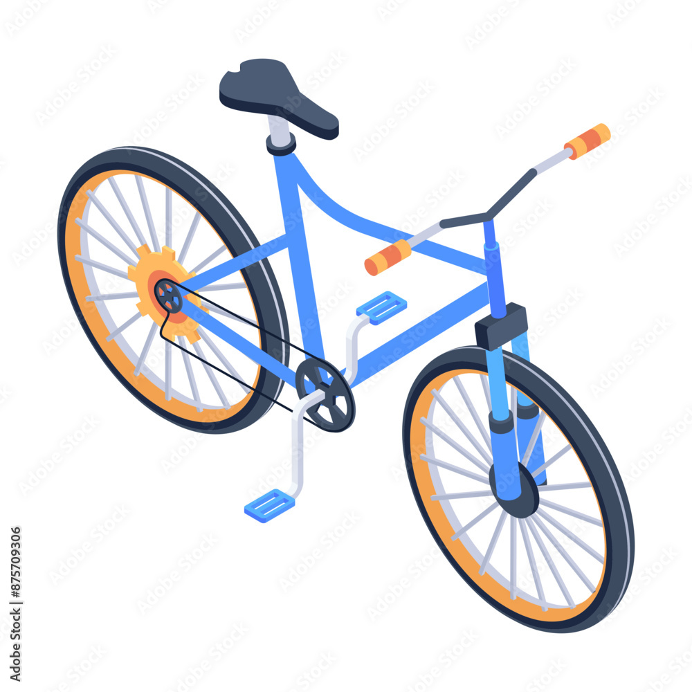 Fototapeta premium Get your hands on touring cycle isometric icon