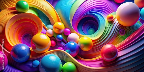 Capturing the essence of abstract beauty in vibrant colors and unique shapes, abstract, beauty, vibrant, colors