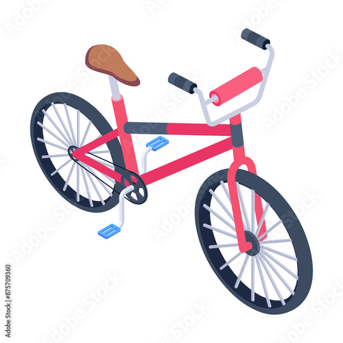 An isometric icon showing pedal ride 


