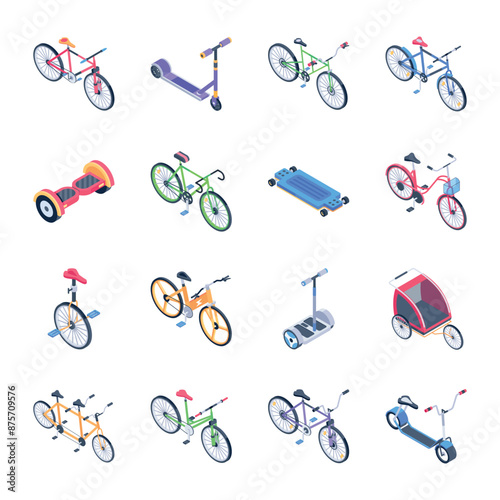 Basic RGHandy Pack of Transportation Isometric Icons 

B