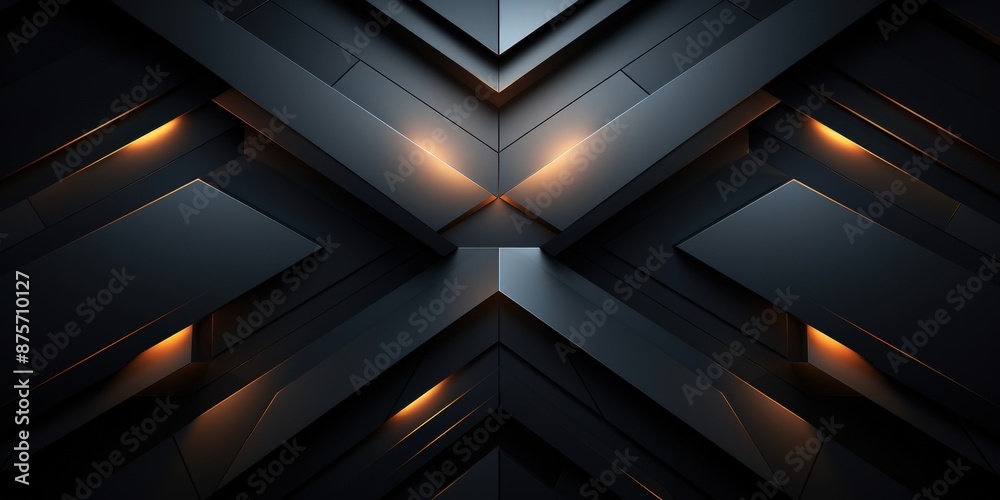 Abstract Geometric Pattern with Glowing Lights Abstract Geometric Pattern with Glowing Lights
