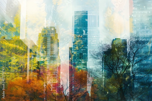 Urban Oasis: A Blend of Nature and Architecture Modern City Nature Integration Urban GreenSpaces