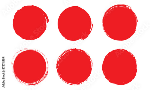 Grunge circles brush set. brush circle vector set on a white background. Vector paint brush stroke, ink splash and artistic design elements bundle.