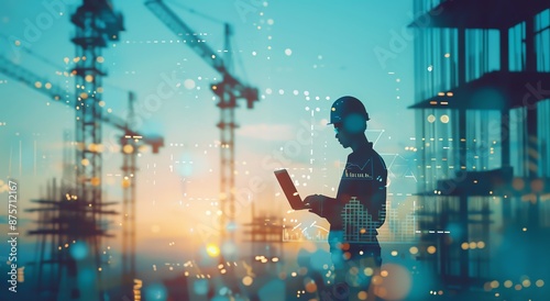 Digital Construction The Future of Building Digital Blueprint Building Technology Smart Innovation Blueprint