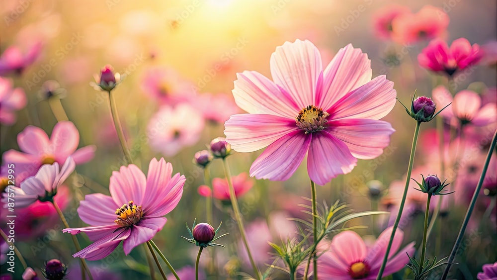 Beautiful pink cosmos flowers in natural setting with vintage tones, cosmos, flowers, pink, beautiful, nature, vintage, tones Beautiful pink cosmos flowers in natural setting with vintage tones, cosmos, flowers, pink, beautiful, nature, vintage, tones