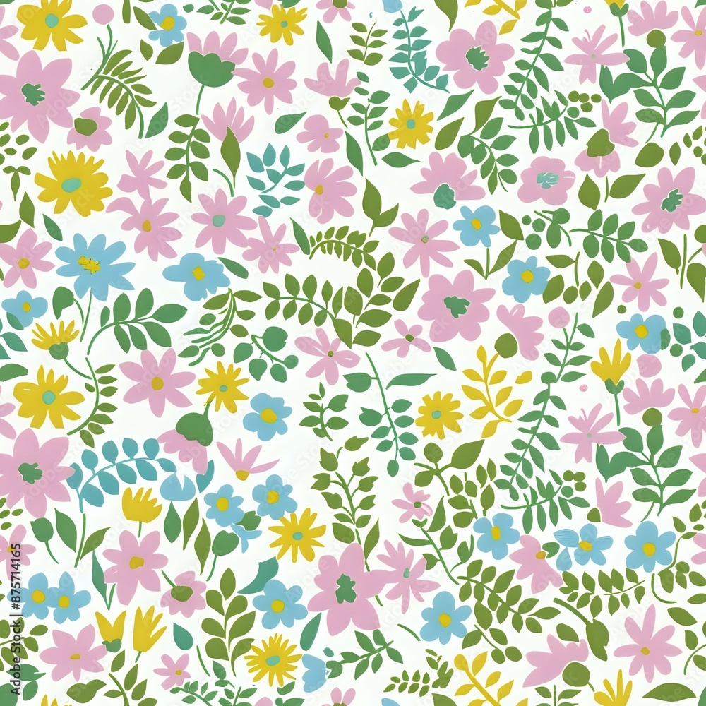 Simple and Elegant Pastel Pink and Blue Flower Pattern Simple and Elegant Pastel Pink and Blue Flower Pattern