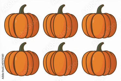 set of pumpkins