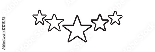Five stars customer product rating review flat icon, Set of five star icon collection.  black star symbol eps 10